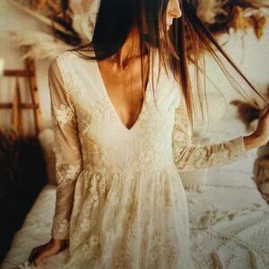 Elestory offwhite heirloom lace wedding dress